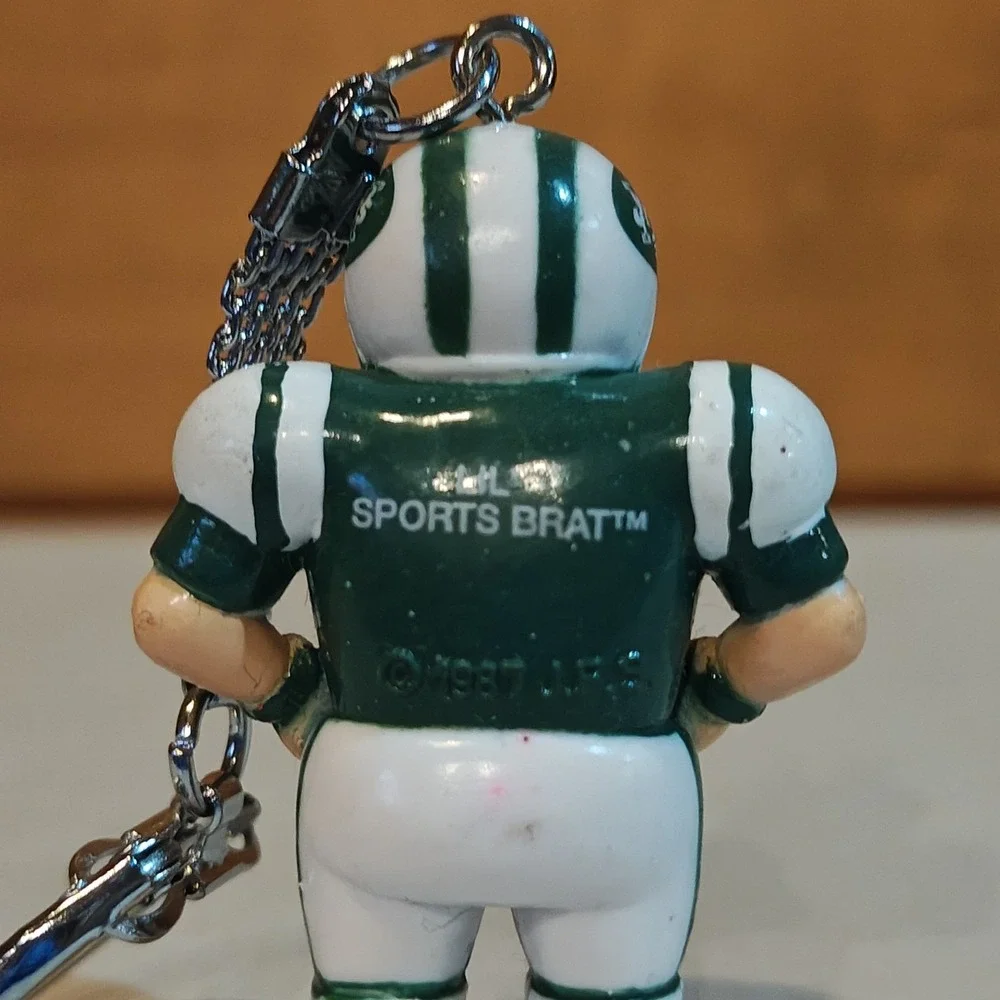 NFL New York Jets Lil Sports Brat Keychain, NEW PLAYER Vintage 80s 1987 Football